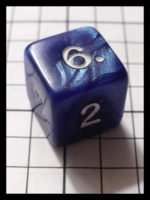 Dice : Dice - 6D - Blue Swirl with White Numerals - FA collection buy Dec 2010